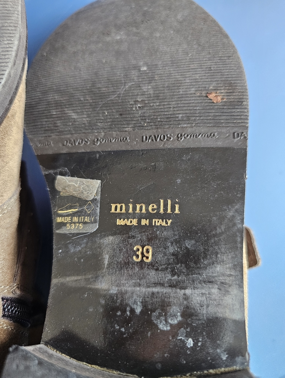 Minelli Italy Studded Leather Suede Ankle Boots With Buckle Dark Taupe Size 39 - Picture 10 of 11